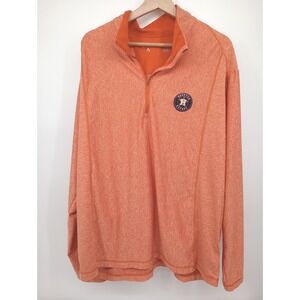 Antigua Houston Astros Pullover Mens XXL Orange Quarter‎ Zip